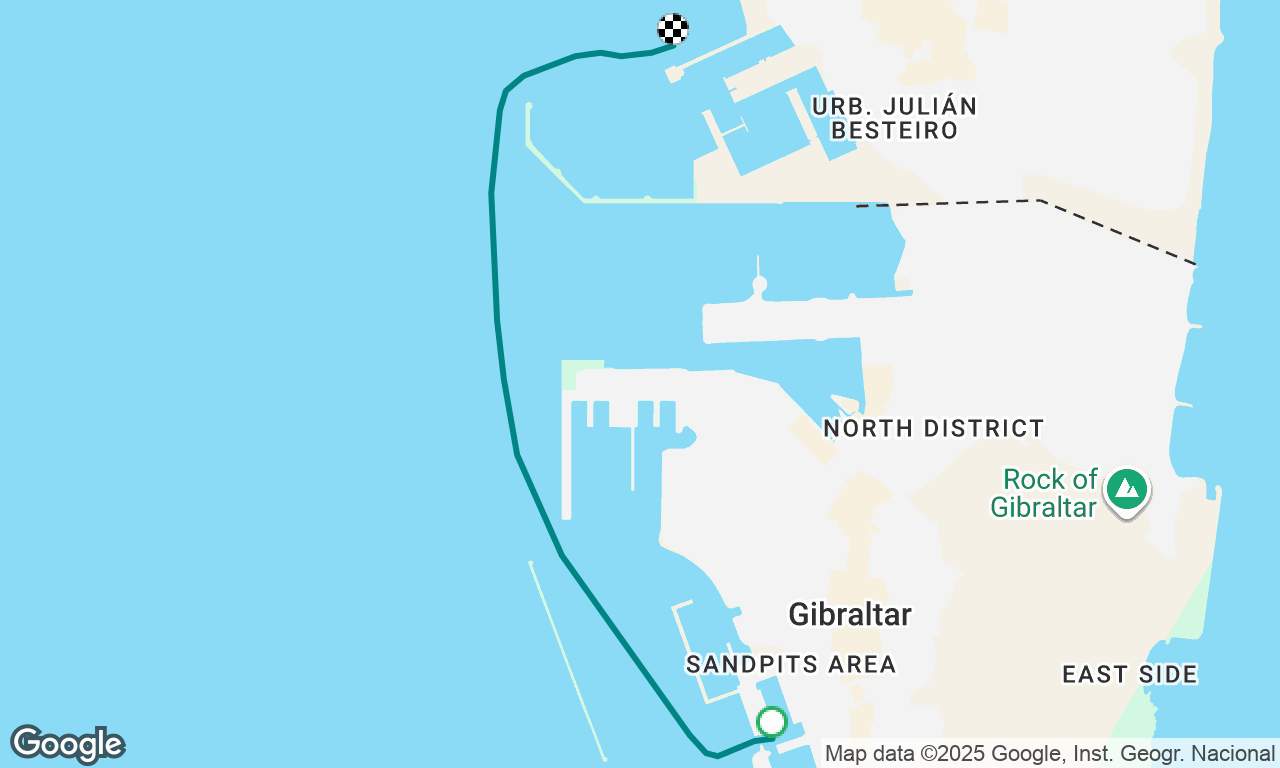 Going back to anchor at La Linea de la Concepcion