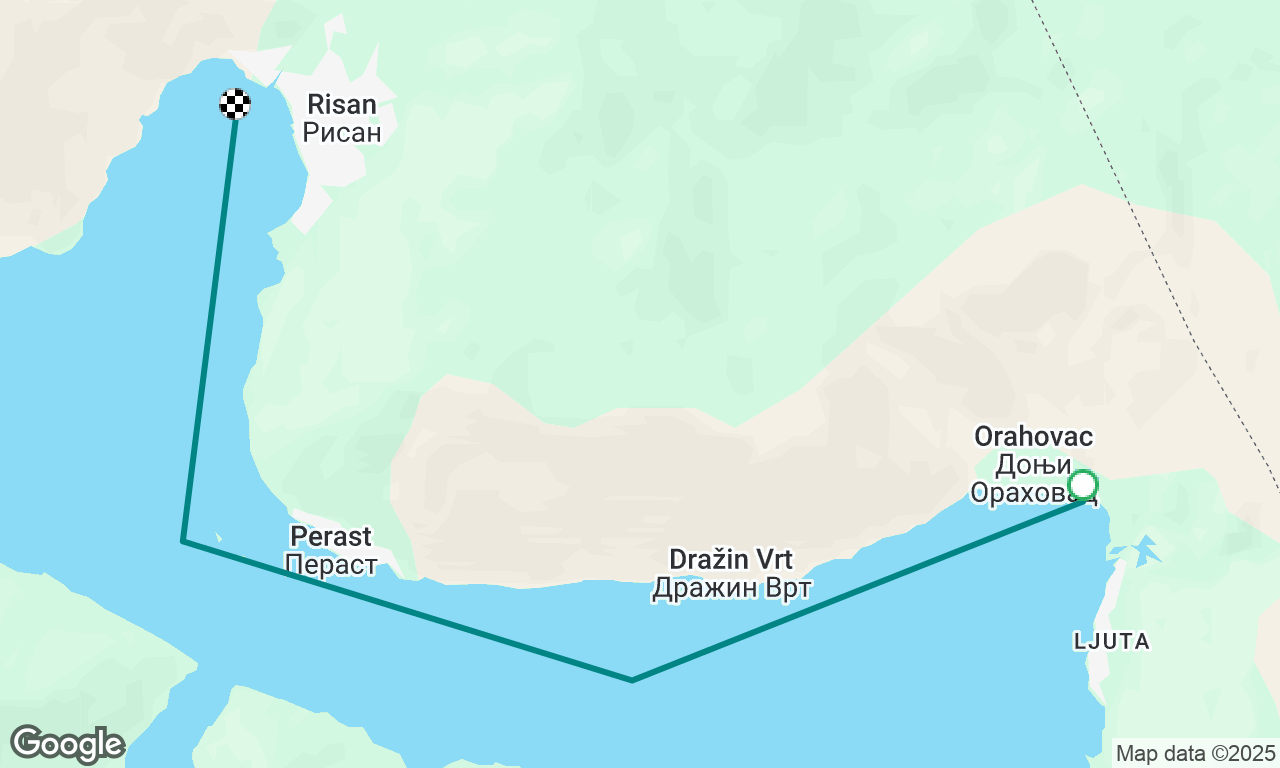 Mussel Farm to Risan for docking and shopping