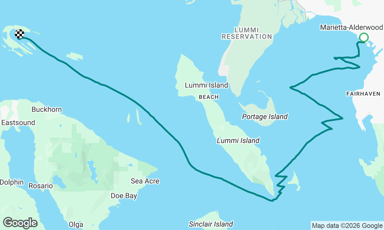 Bellingham to Sucia Island. 