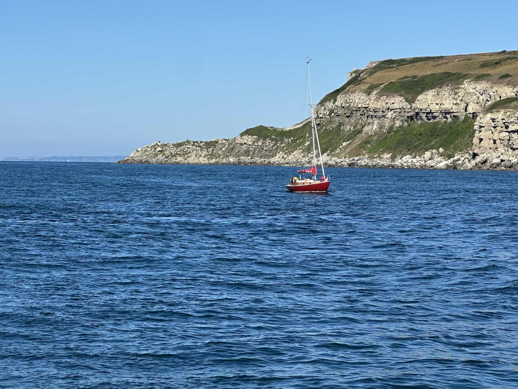 Return Weymouth to Gosport; motored close to cliffs to Swanage. Solenoid broke Studland so nice sail back and towed into Gosport by SeaStart_0151107F-3E45-4979-AD4D-2B6CC3ABF4AC
