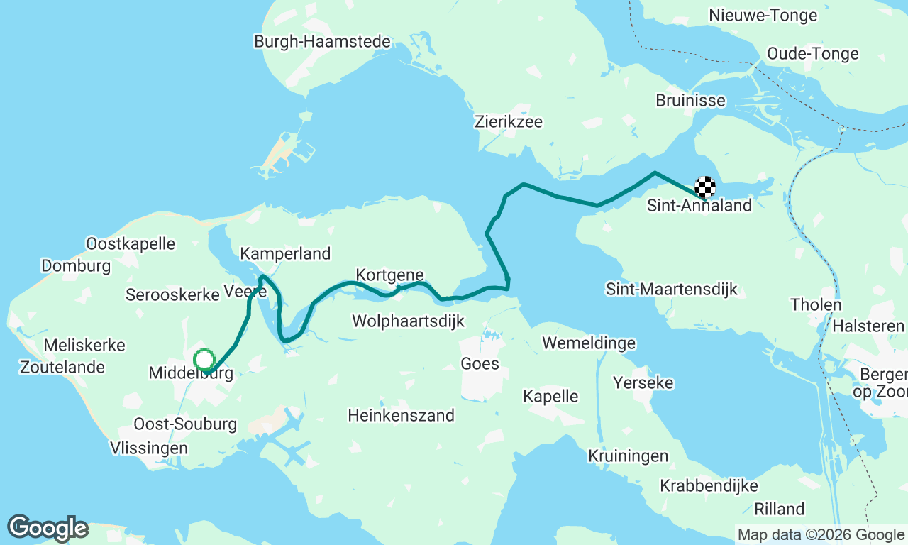 Middelburg naar Sint-Annaland
