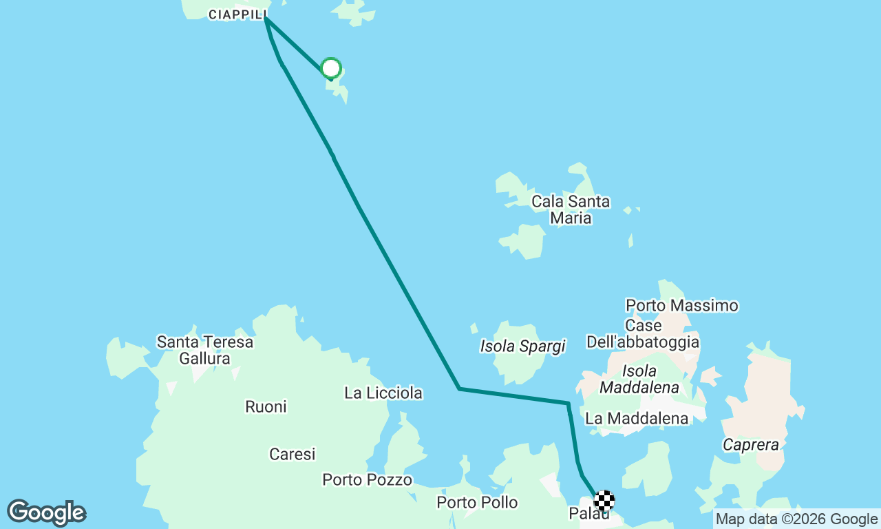 Corsica, FR to Palau, IT