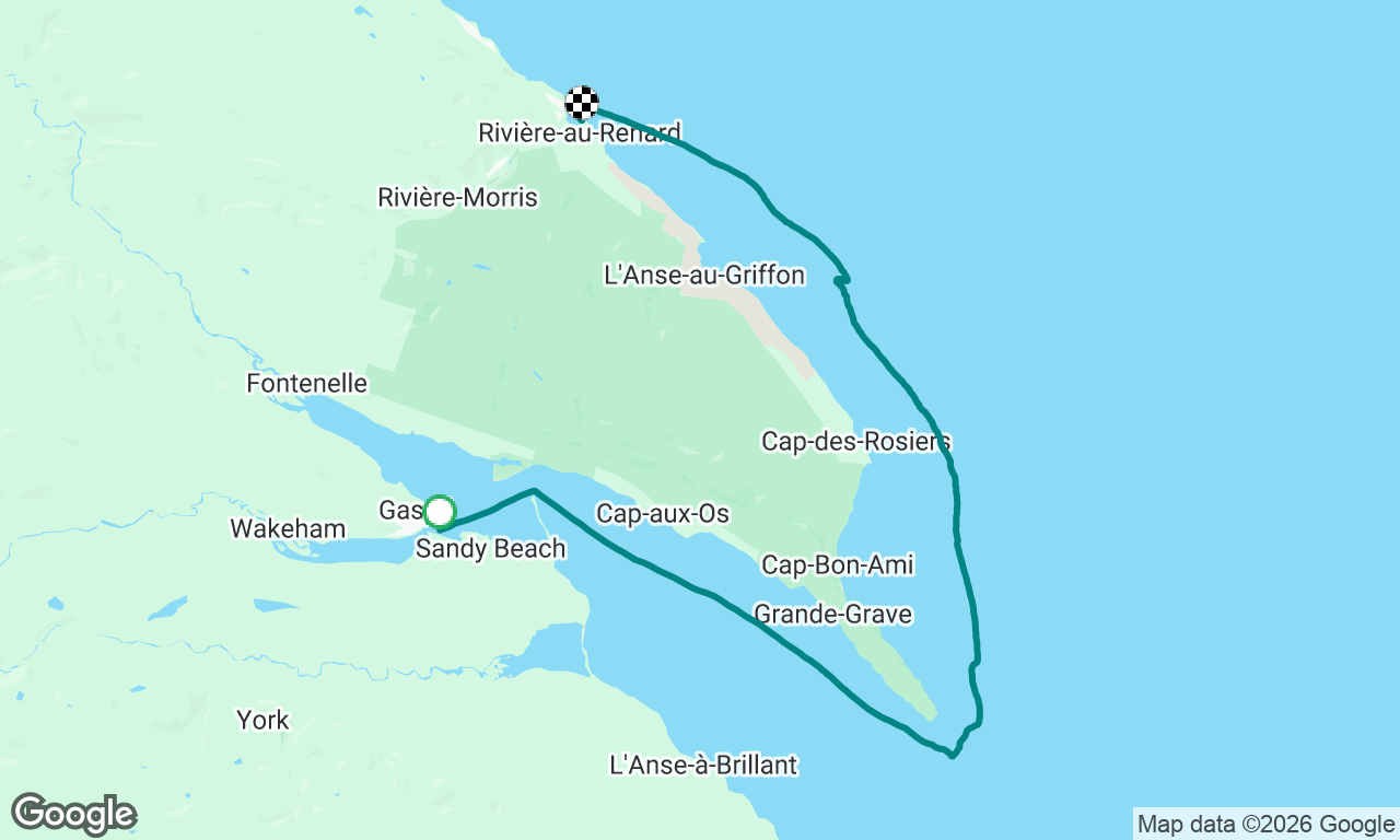 Gaspé -> Rivière au Renard