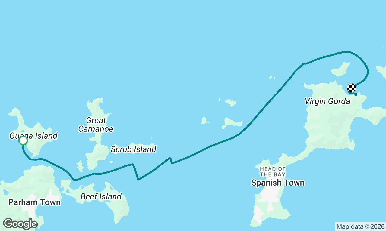 Giana island to Virgin Gorda
