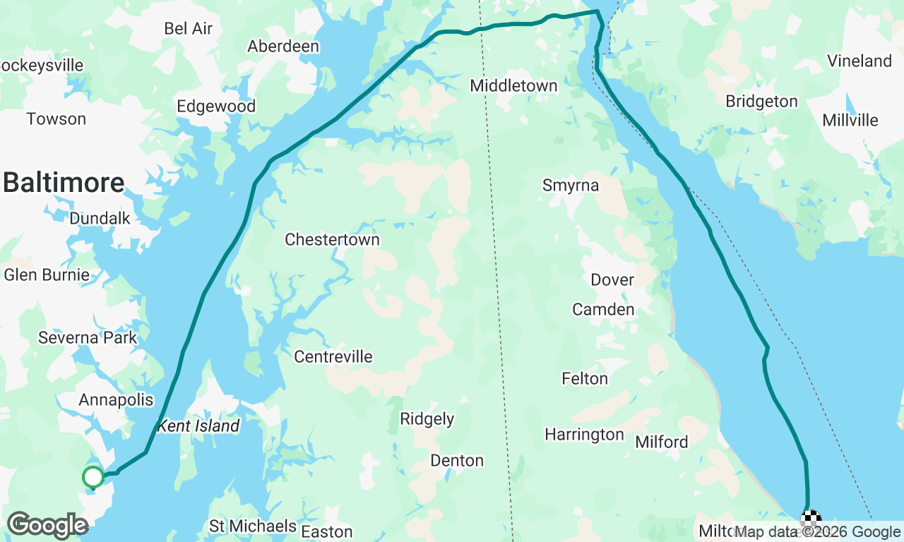 Shady Side, MD to Lewes, DE