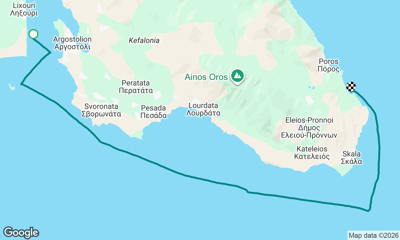 Argostoli Kefalonia to Kefalonia South East 