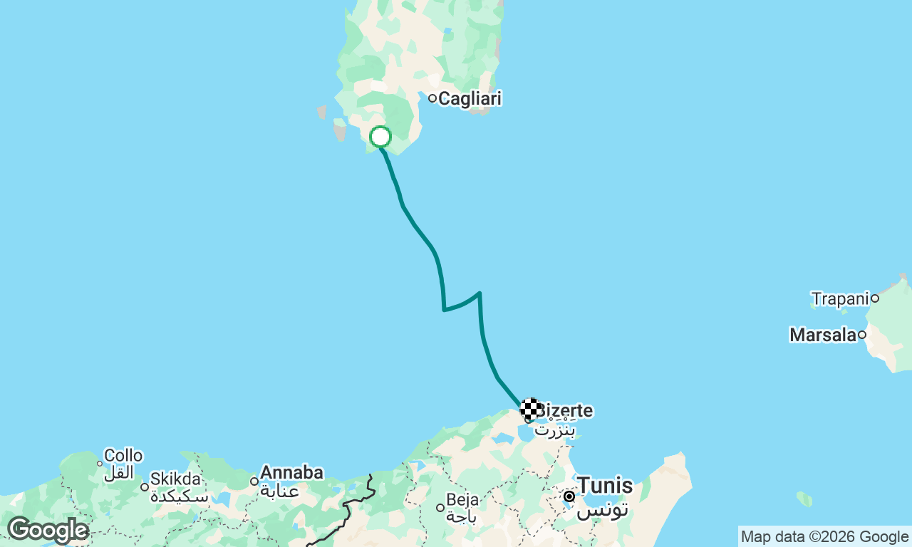Sardinia to Tunisia