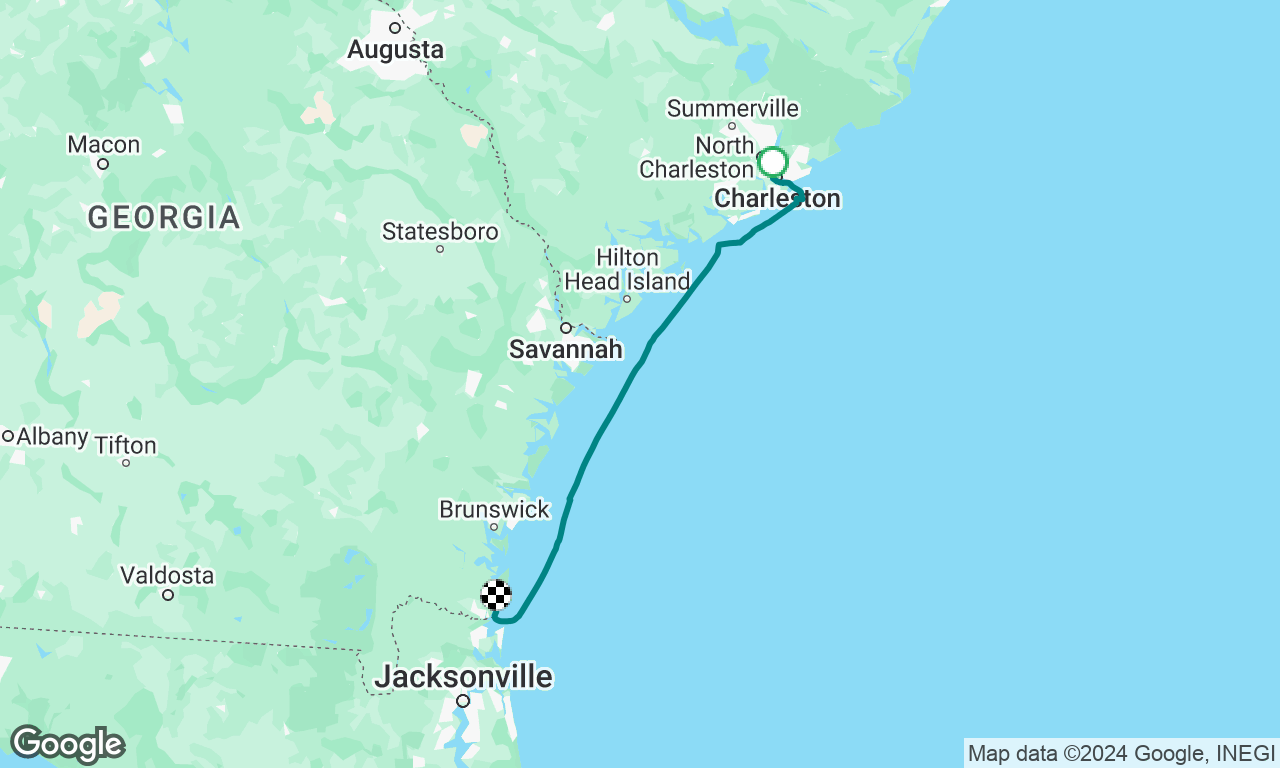 Overnight from Charleston to Cumberland Island outside route