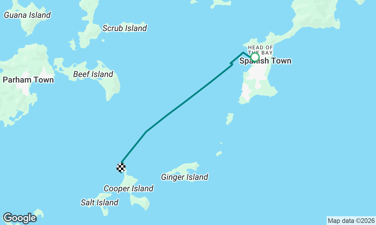 Spanish Town/Virgin Gorda Yacht Marina to Cooper Island. 