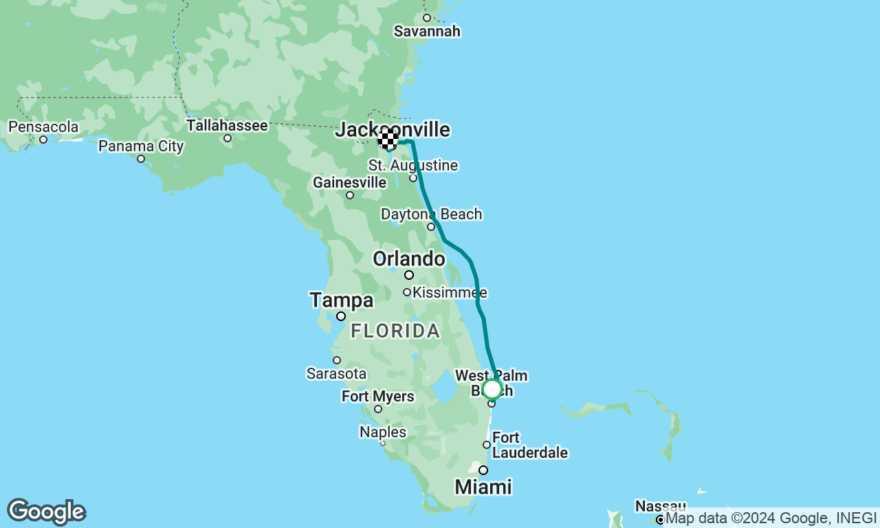 Palm Beach to Jacksonville 