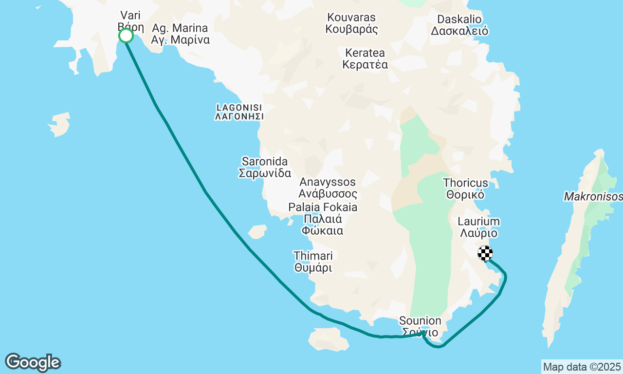 Varis Bay to Olympic Marina, Lavrion
