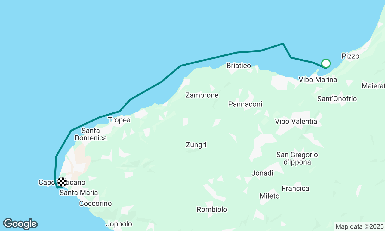 Vibo marina to Cape Vaticano 
