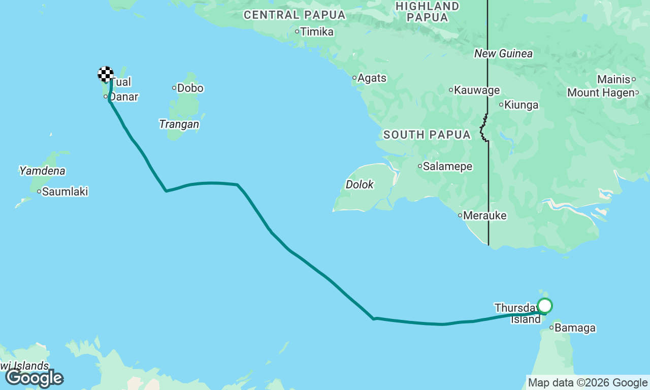 Passage Thursday island to Tual, Kei Islands