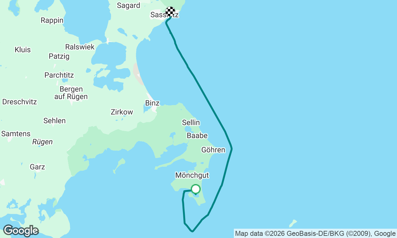 from Thiessow to Sassnitz