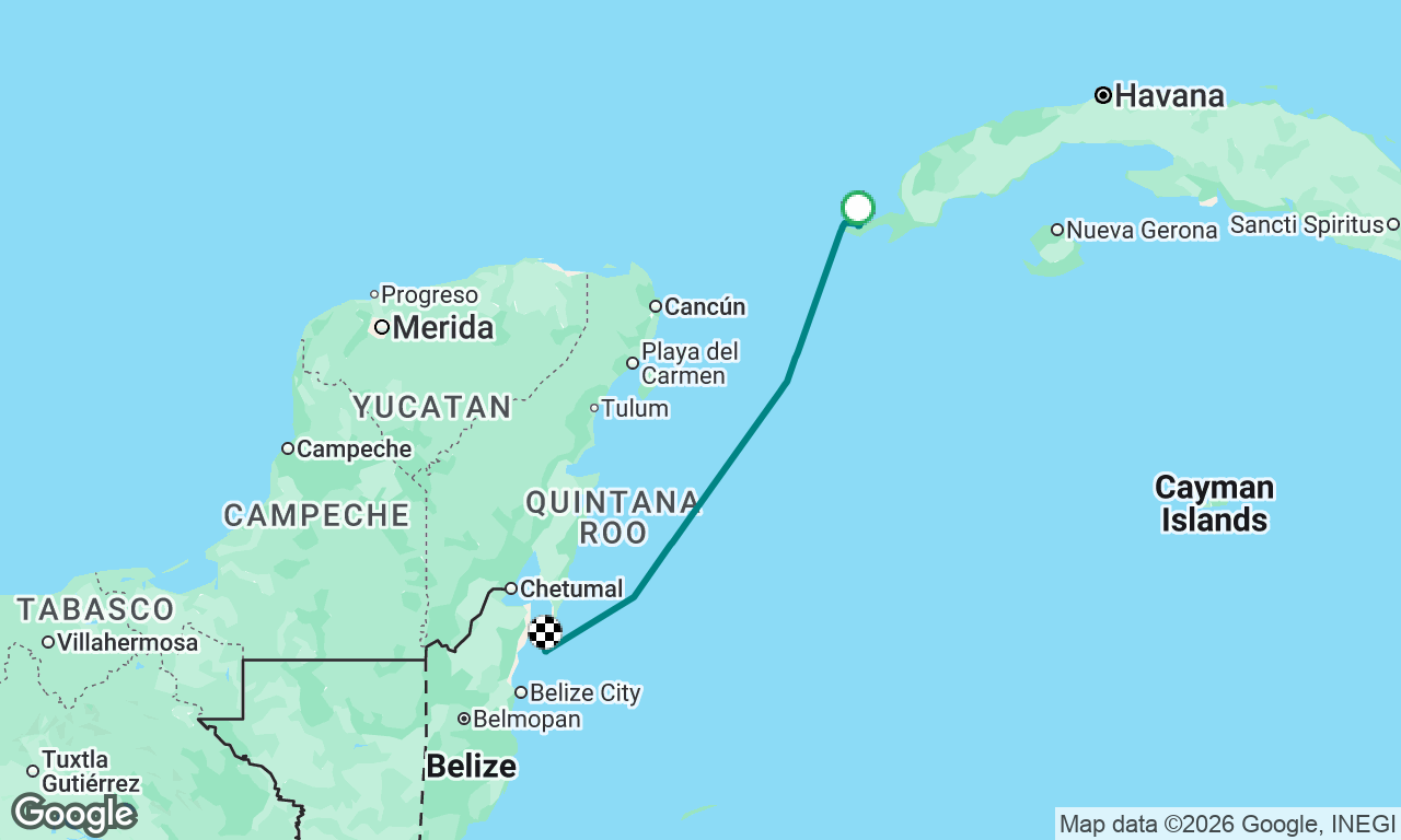 Canal de los Barcos, Cuba to San Pedro, Belize