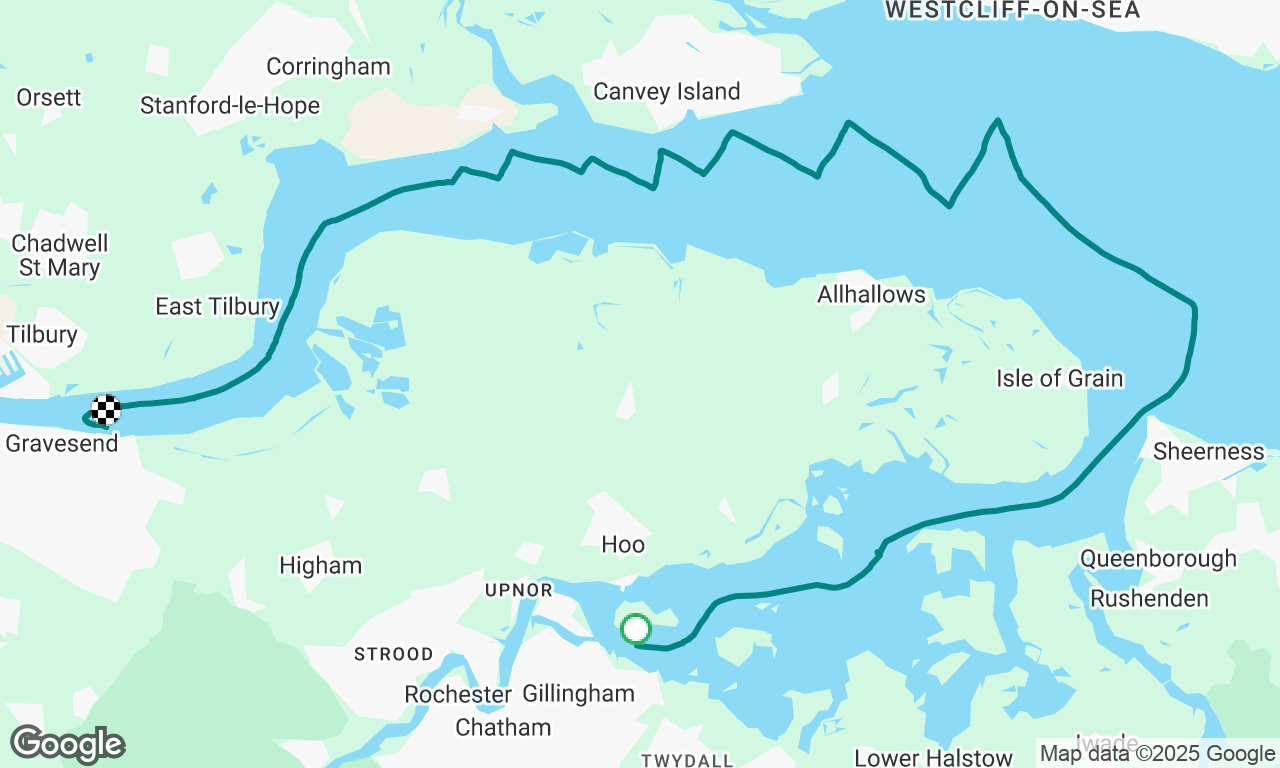 Medway yacht club to Gravesend