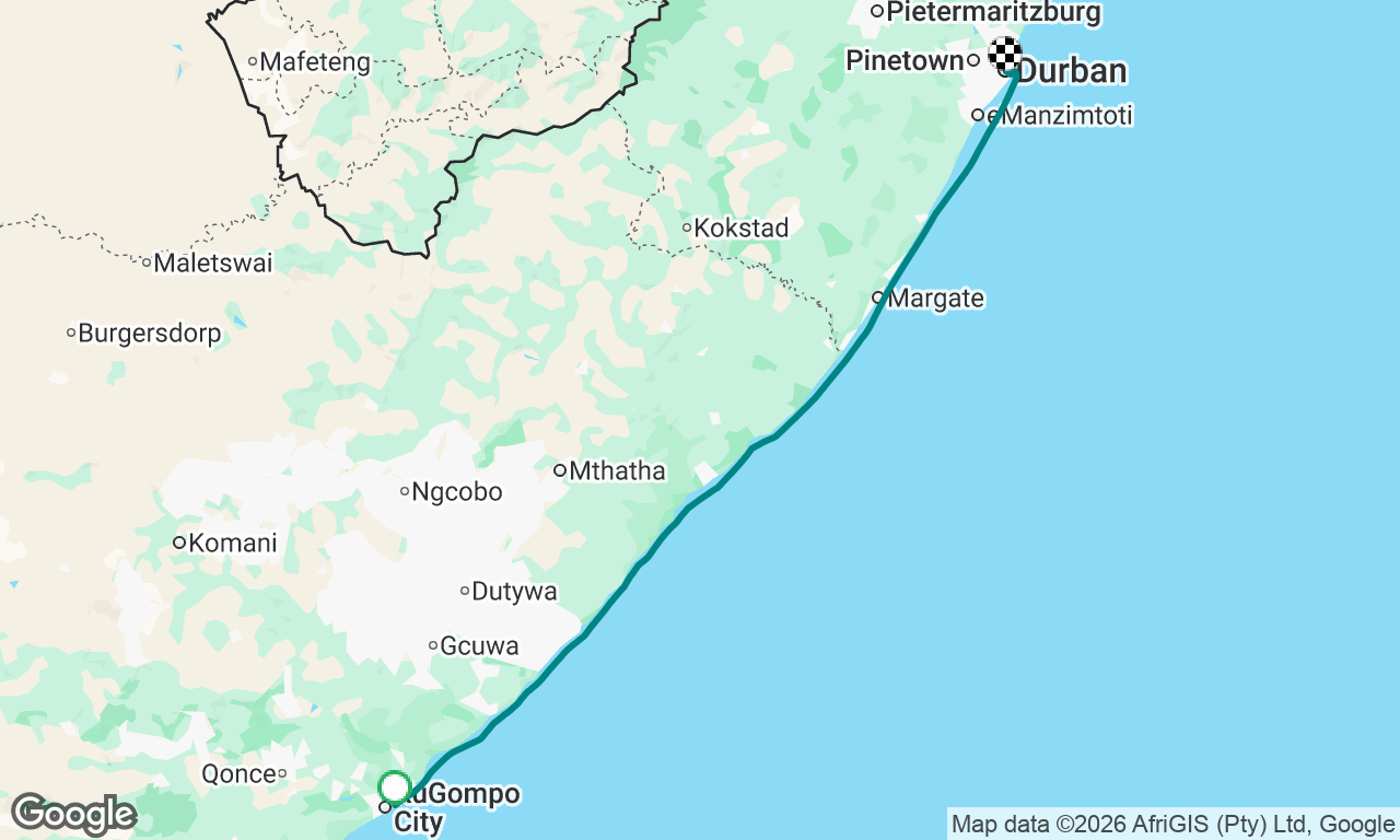 From east london to durban