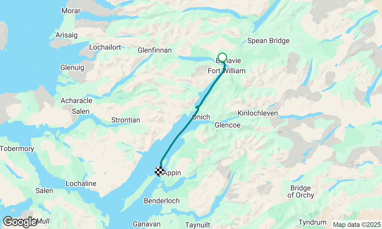 Corpach Port Appin via Corran for lunch
