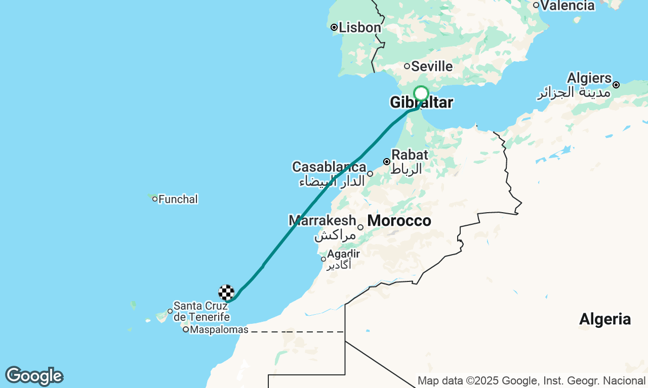 Delivery Valencia, Espanha - Saint Martin, Antilles (P2 Gibraltar-Playa Blanca, Lanzarote)