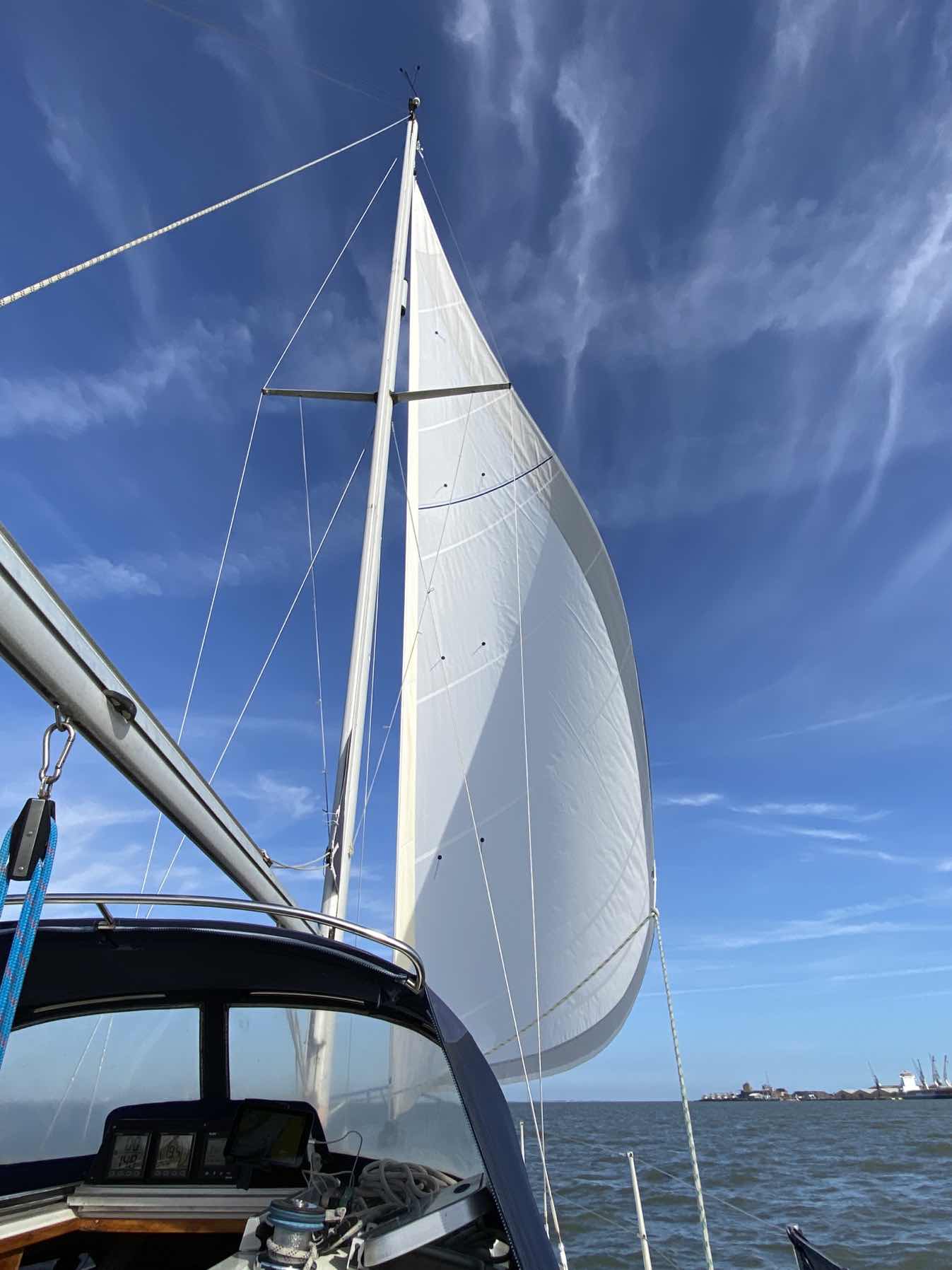 First test of Sea Holly’s shiny new Genoa! _BAD40CB8-CA7E-477D-8B14-5FD5C0A0AA8C