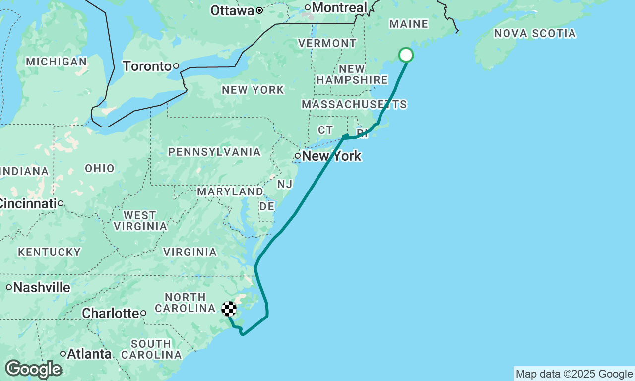Rockland, ME -> Beaufort, NC