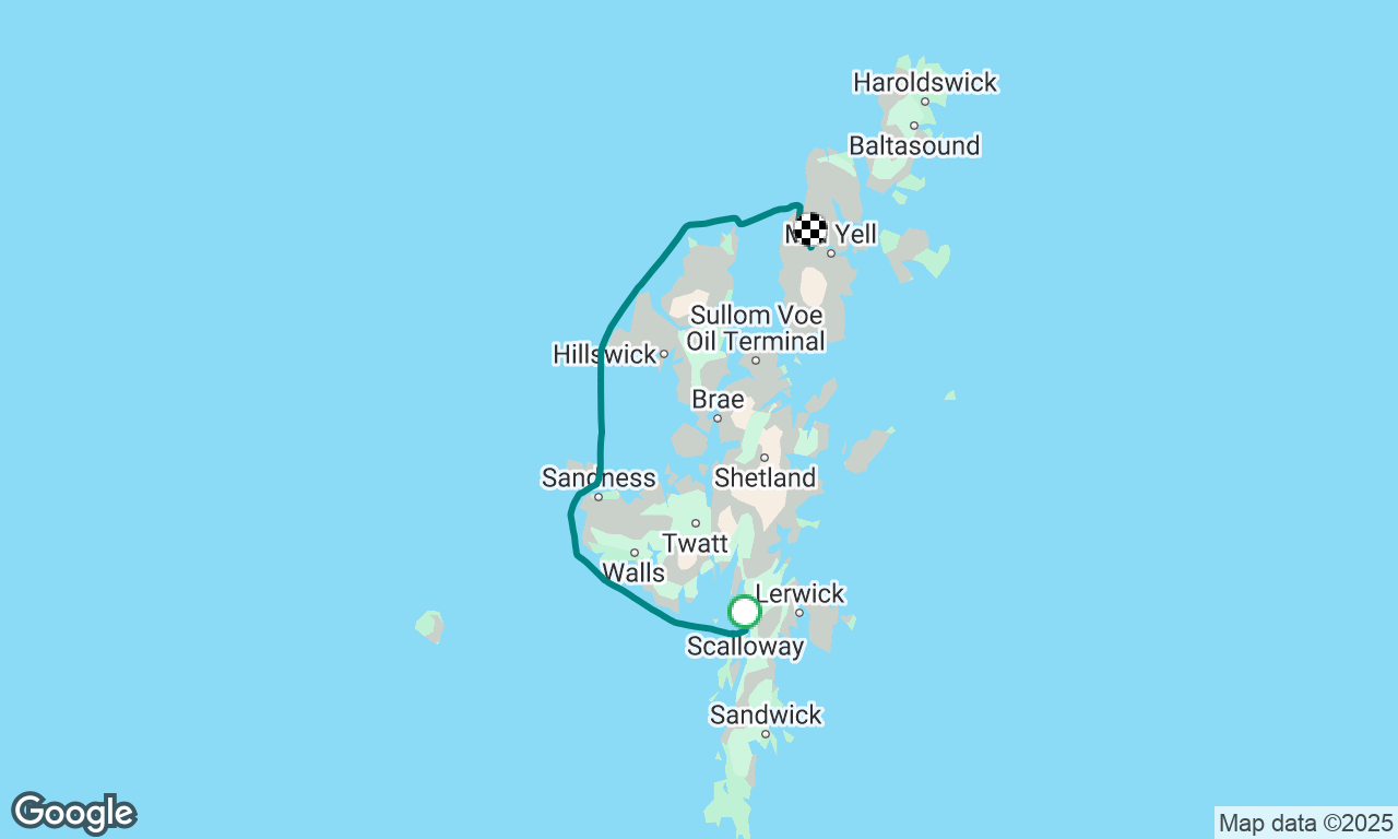 Scalloway to Whale Firth, Yell