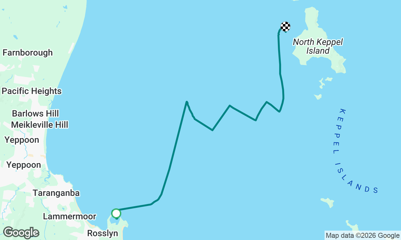 Rosslyn Bay Marina to West side North Keppel