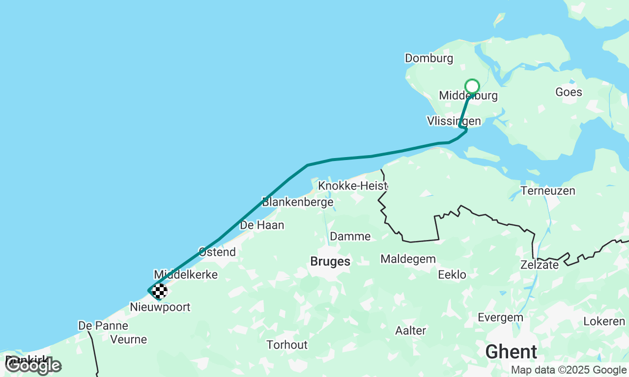 To Vlissingen then close inshore to Nieuwpoort