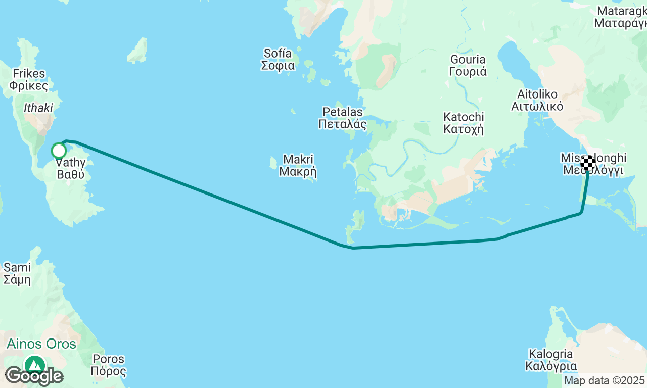 Vathi/Ithaka ➡️ Mesolongi