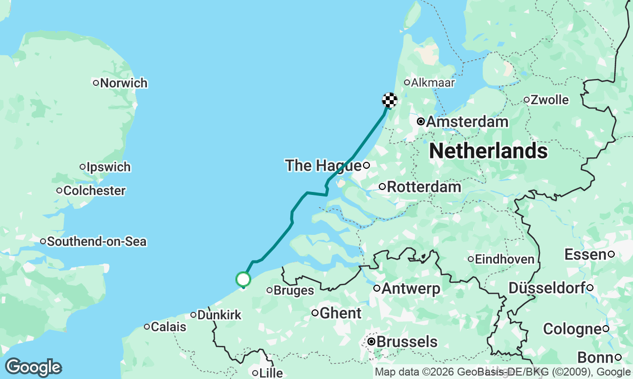 Oostende nacht zeilen naar ijmuiden