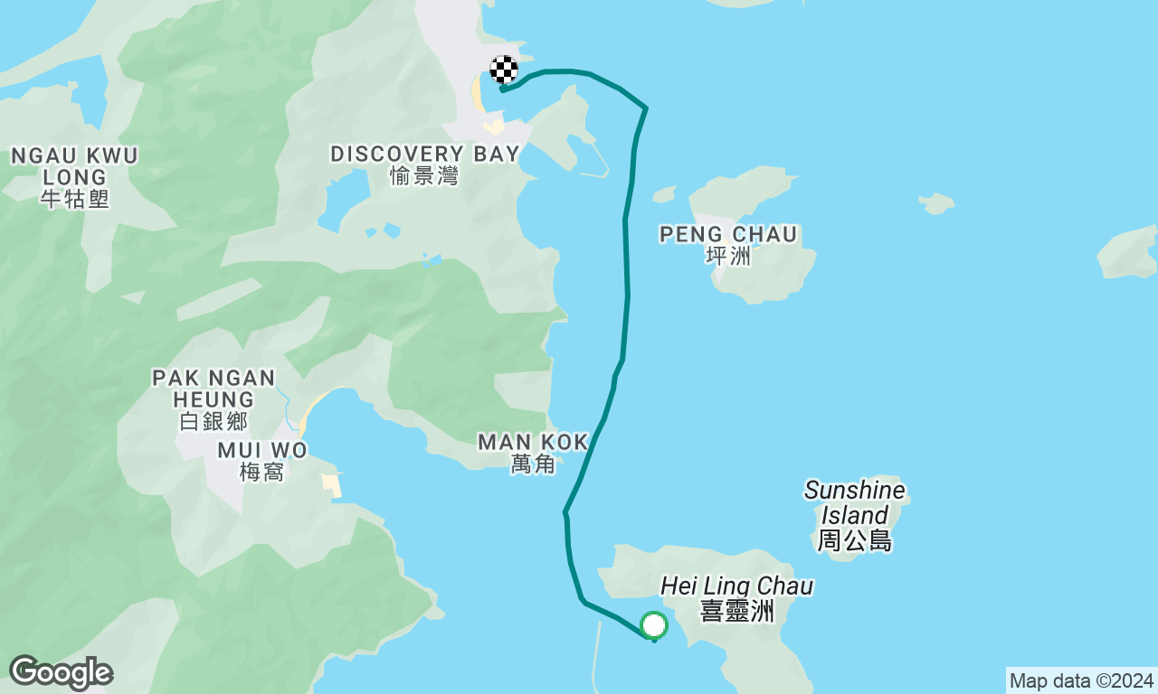 Hei ling chau to discovery bay anchorage.