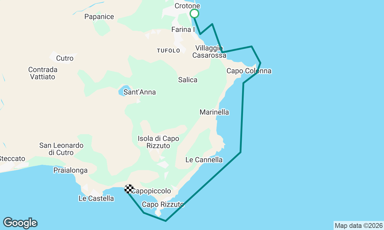 Crotone to Le Castella 