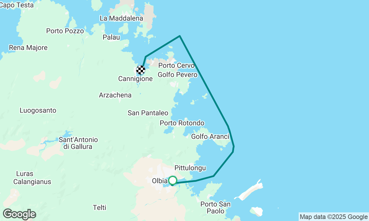 Olbia to Cannigione