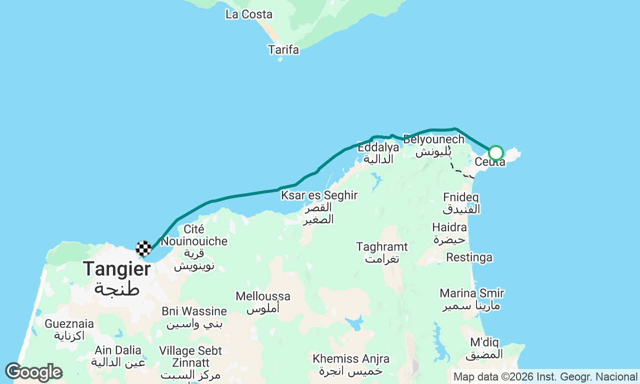 Ceuta, Spain to Tangier, Morocco