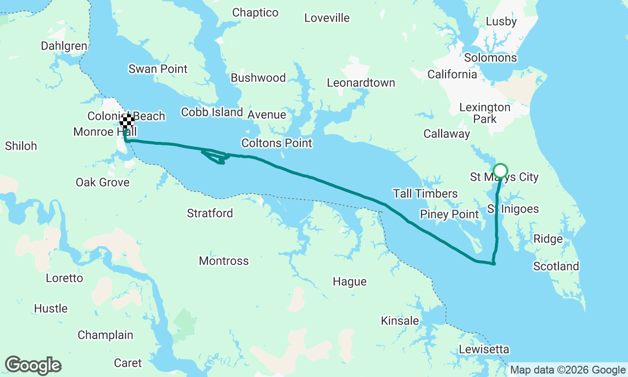 St Mary's to colonial beach