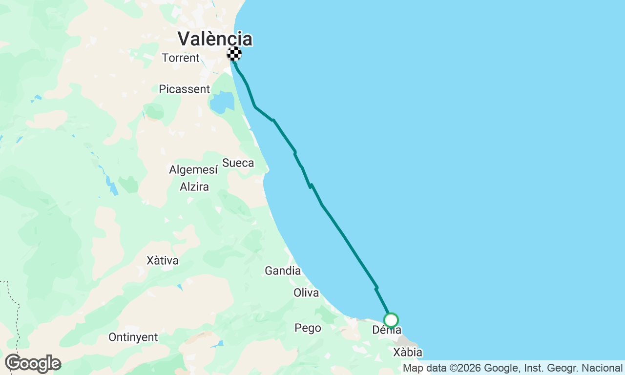 Denia to Valencia Mar