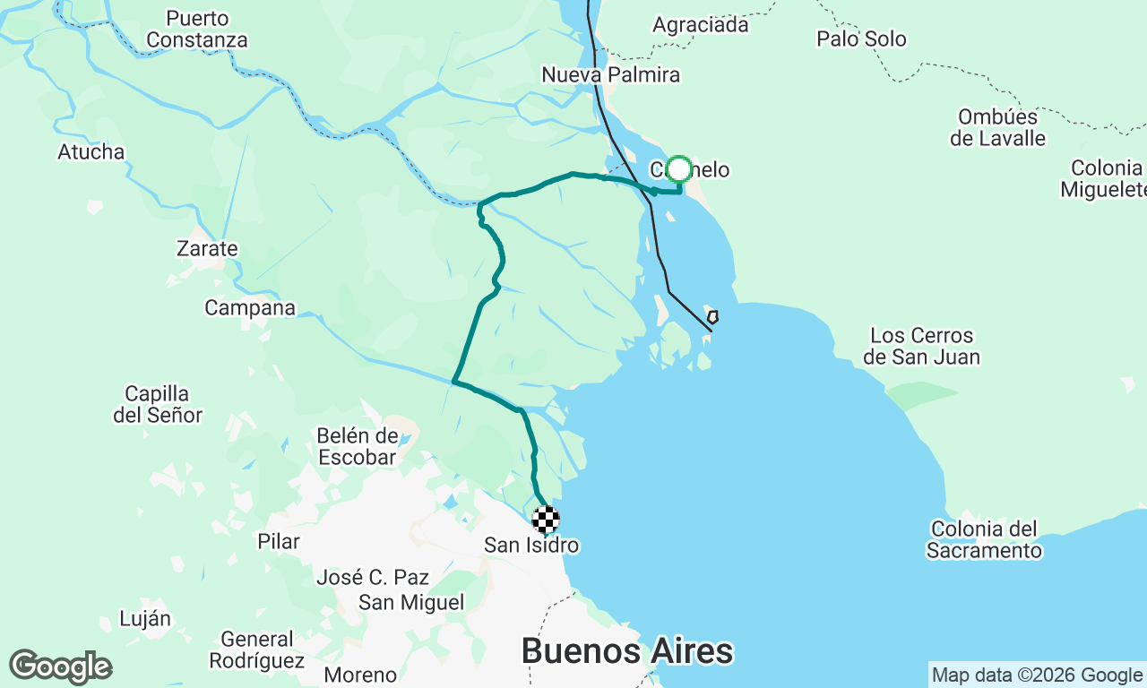 Carmelo (Uruguay) a San Isidro (Argentina)