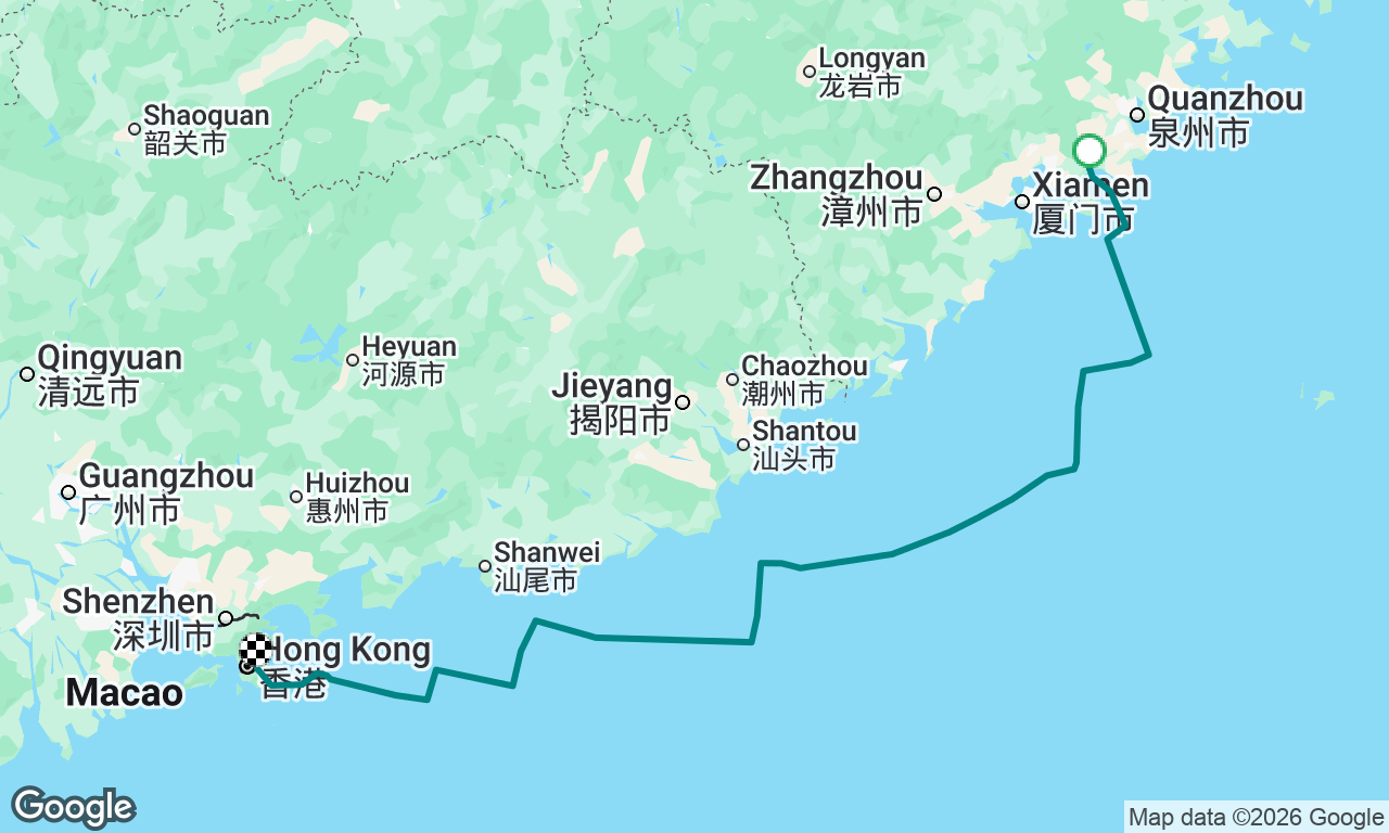 Xiamen to Hong Kong