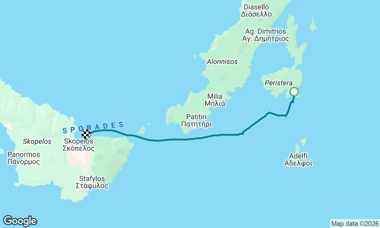 Xero bay -Skopolos Town 