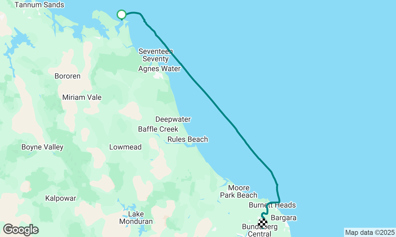 Pancake ck to Bunderberg town on Burnett river