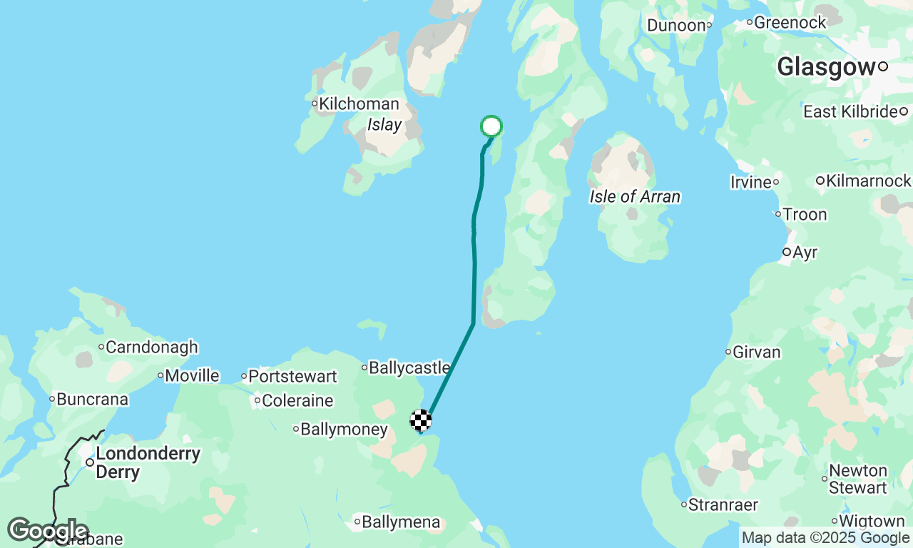Jura, Scotland to Red Bay, Ireland