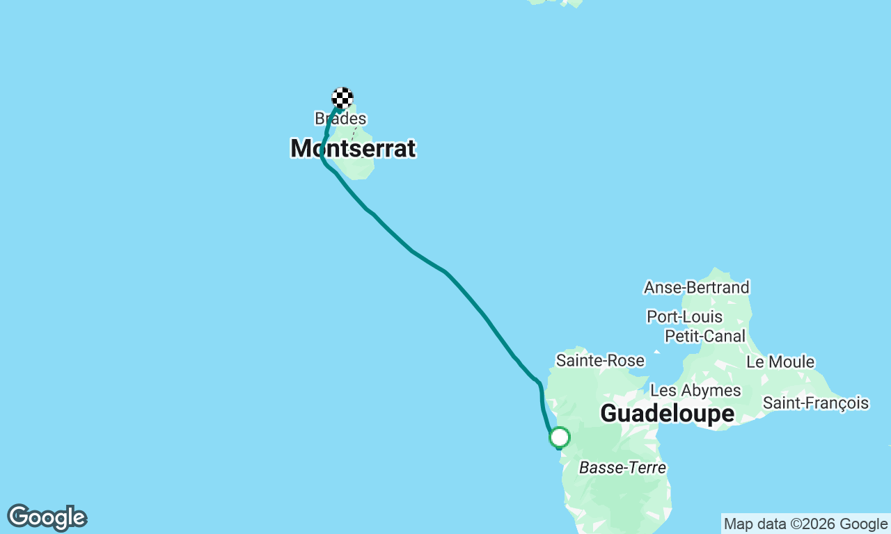 Guadeloupe to Monserrat
