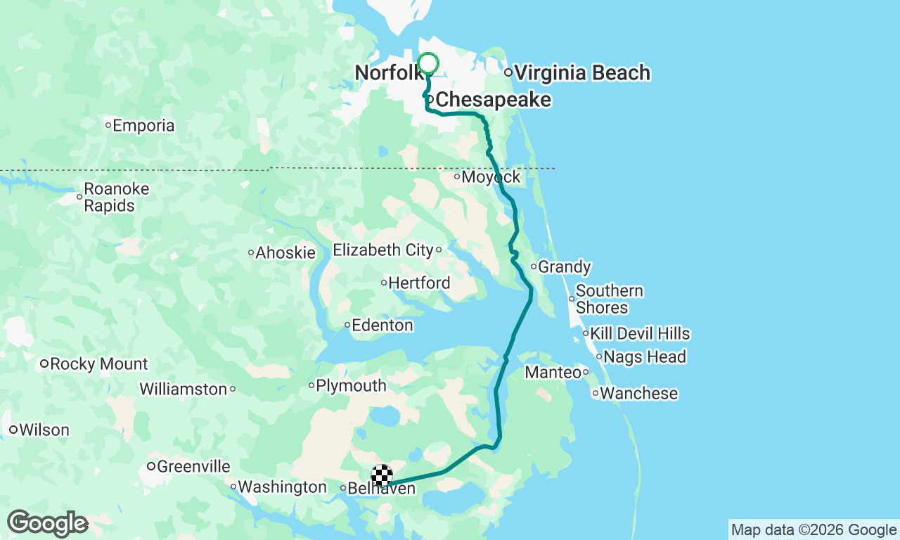 Day 2 Norfolk Virginia to the end of Alligator River in the ICW on route to Fort Lauderdale