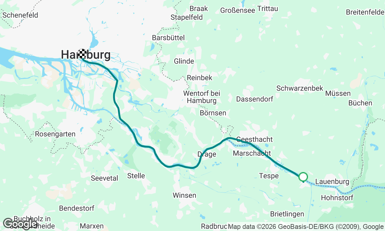 Artlenburg Marina/Camping til Hamburg city marina 