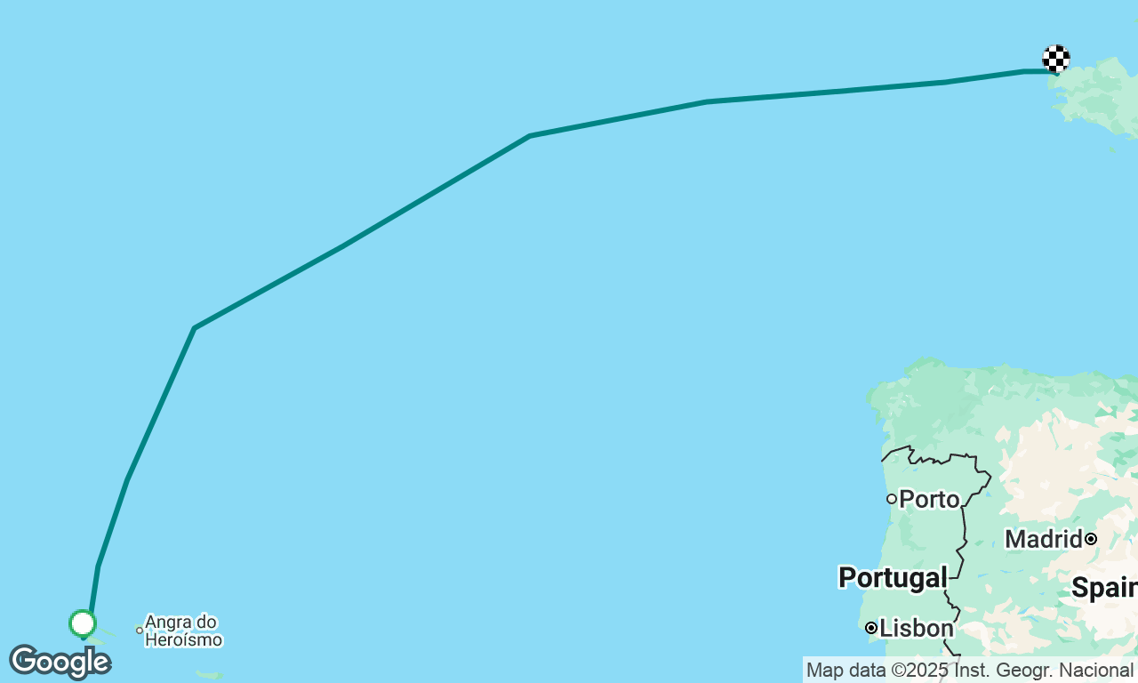Faial (Horta) to Aber Wrach (Brittany)
