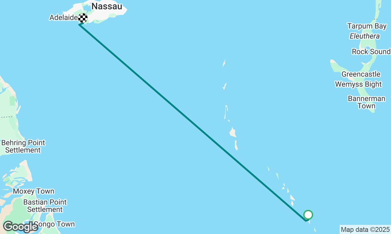 Sailing from Staniel Cay to Nassau