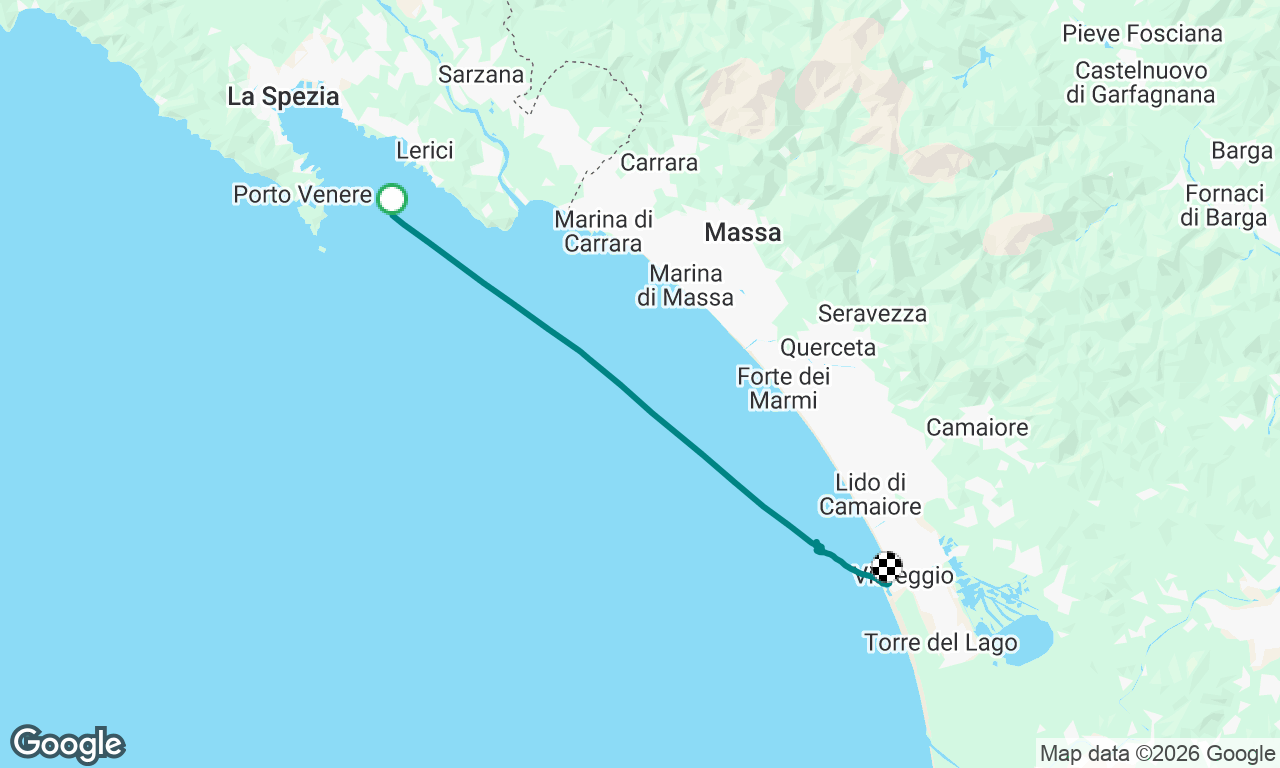 Motoring La Spezia to Viareggio
