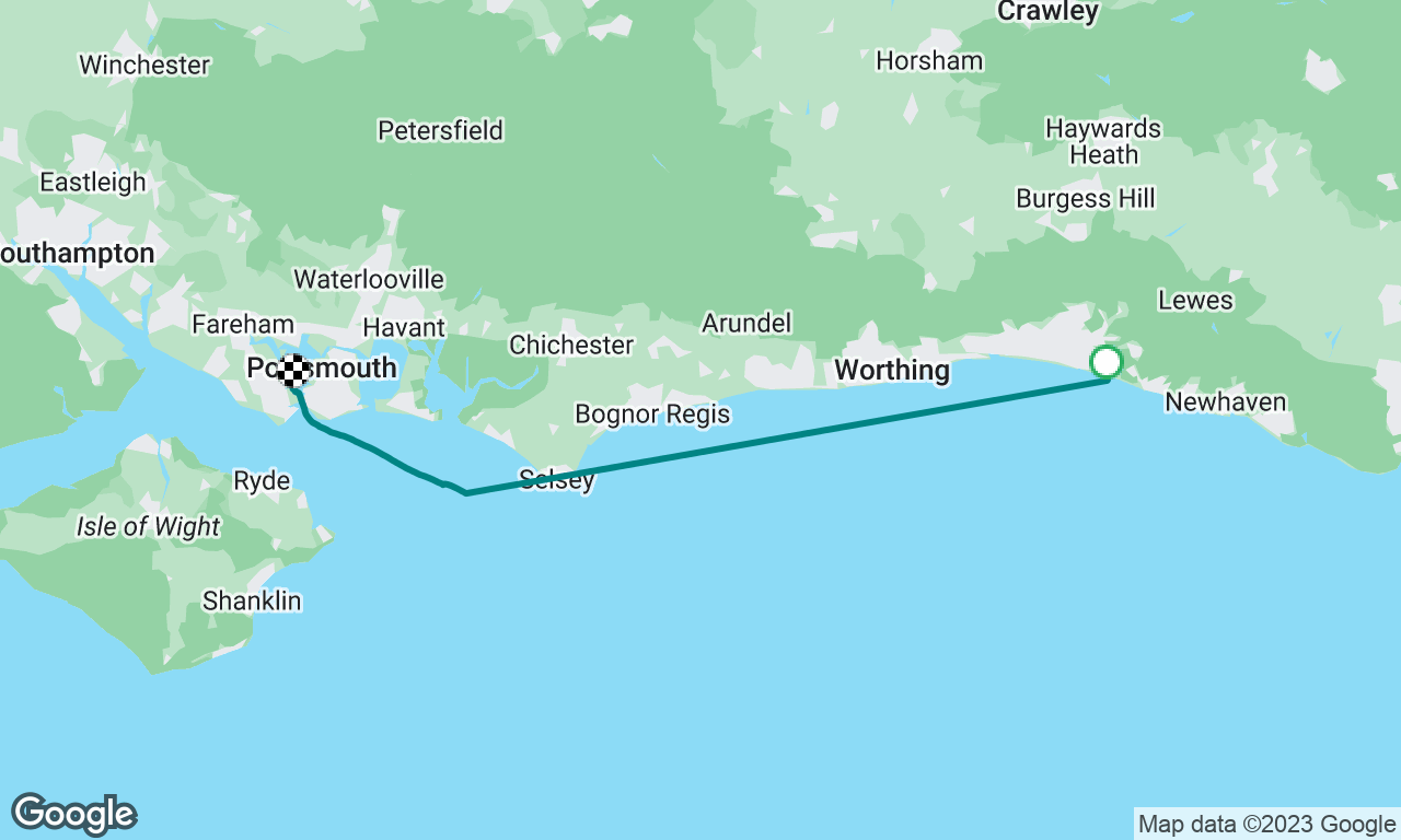 Brighton to Gosport with GPS drop outs!