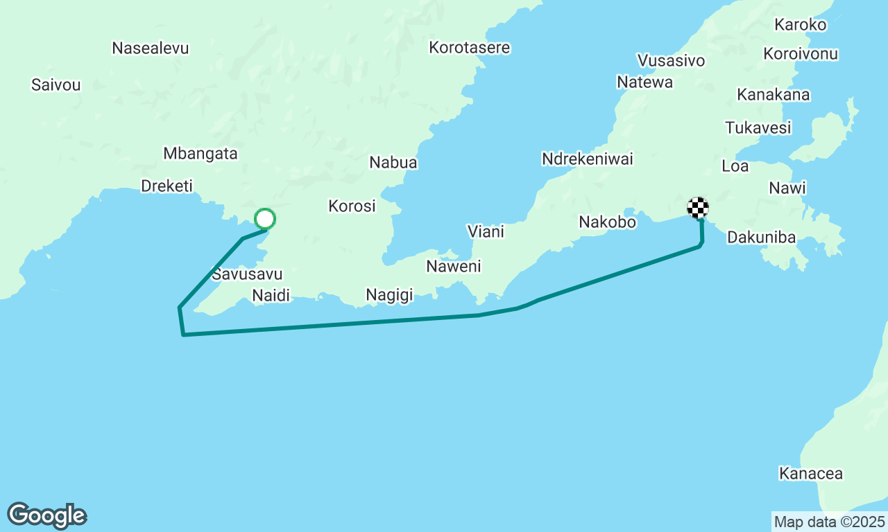 Nawi Boatyard to Rainbow reef Anchorage. 