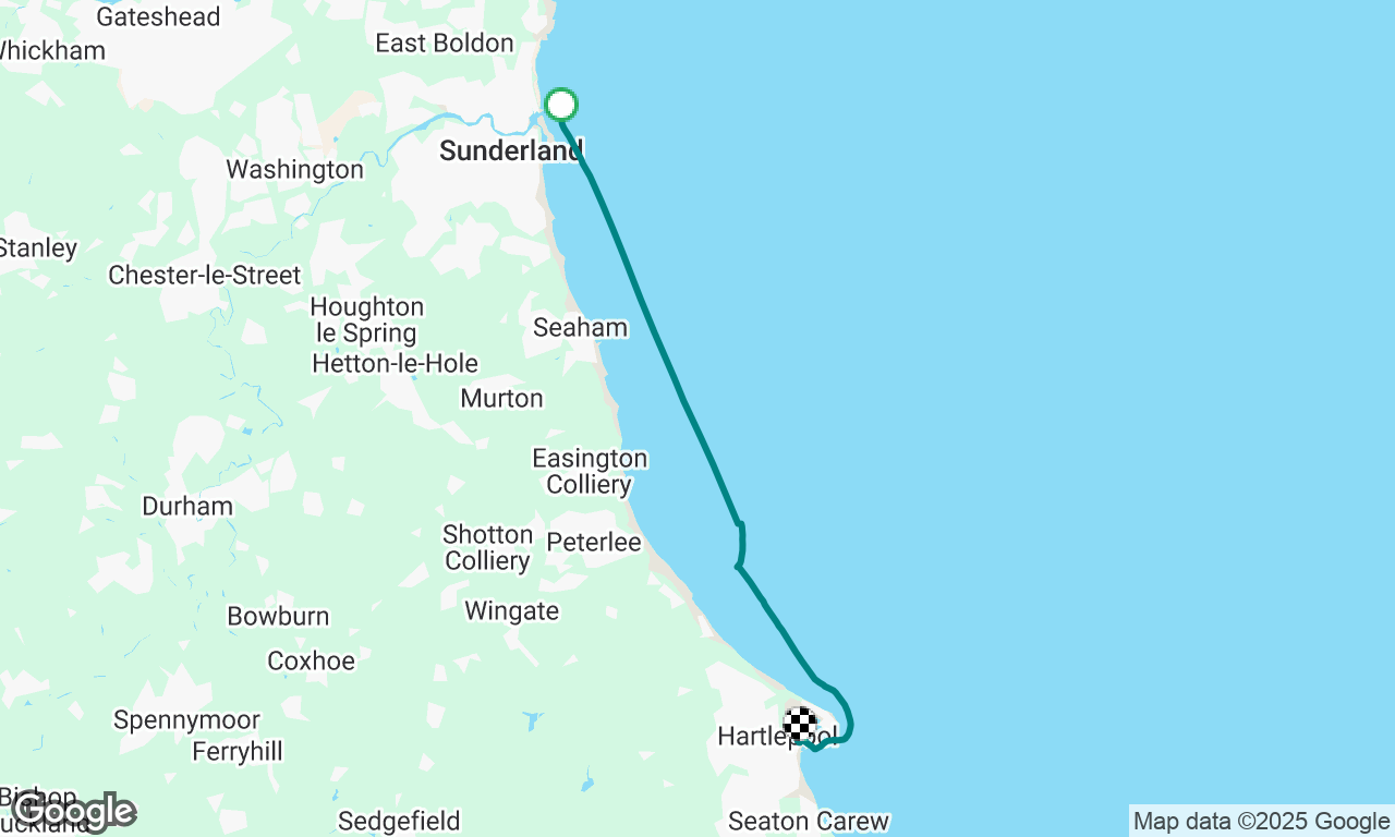 Sunderland to Hartlepool 